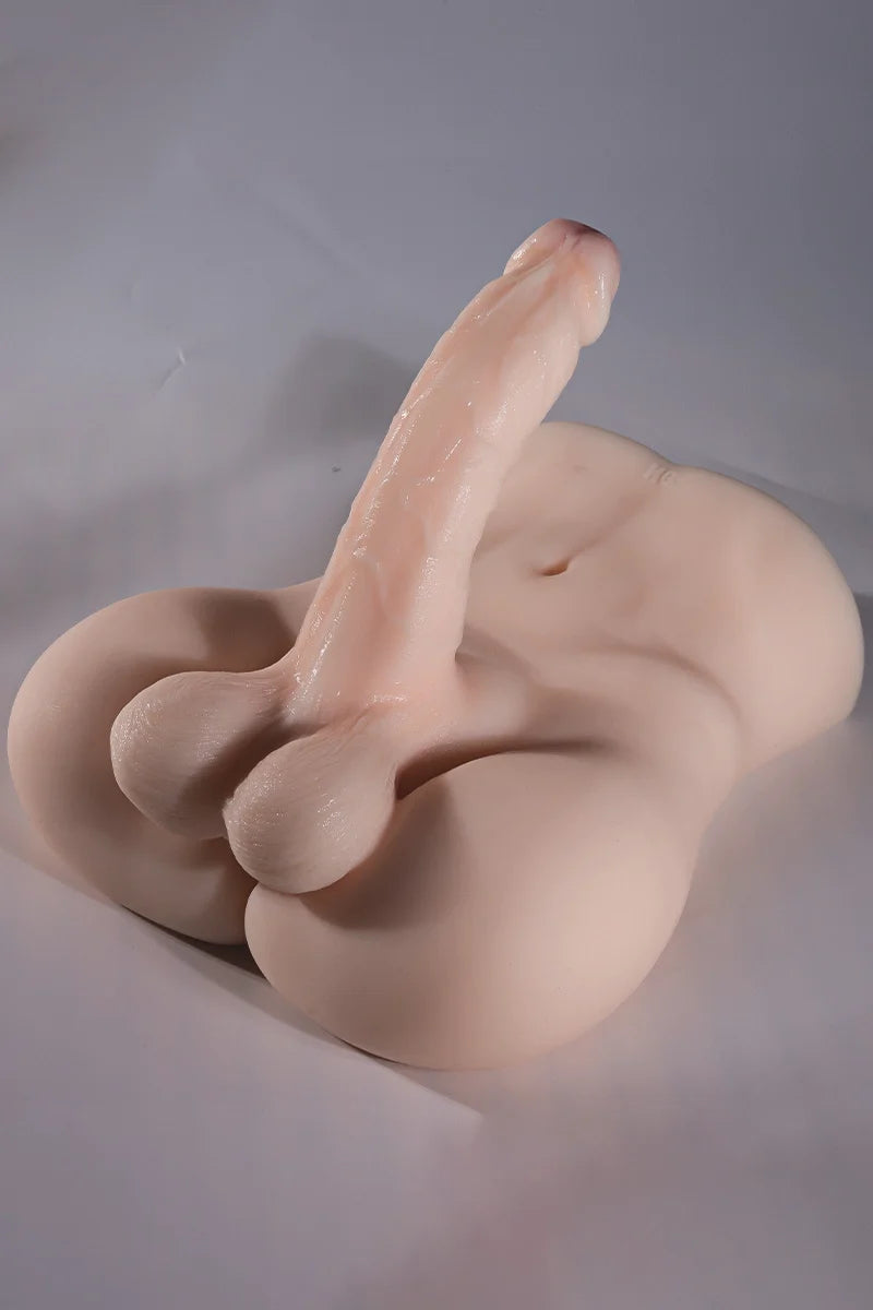 Jesse: 7.9LB Brown Male Sex Torso With 7″ Big Dildo