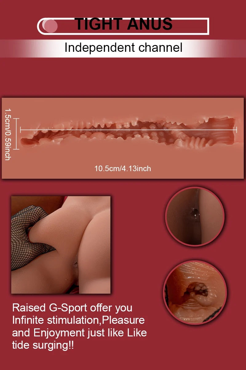 Kyle: 9.03LB Torso For Women with 6.69" Auto-Telescoping Dildo