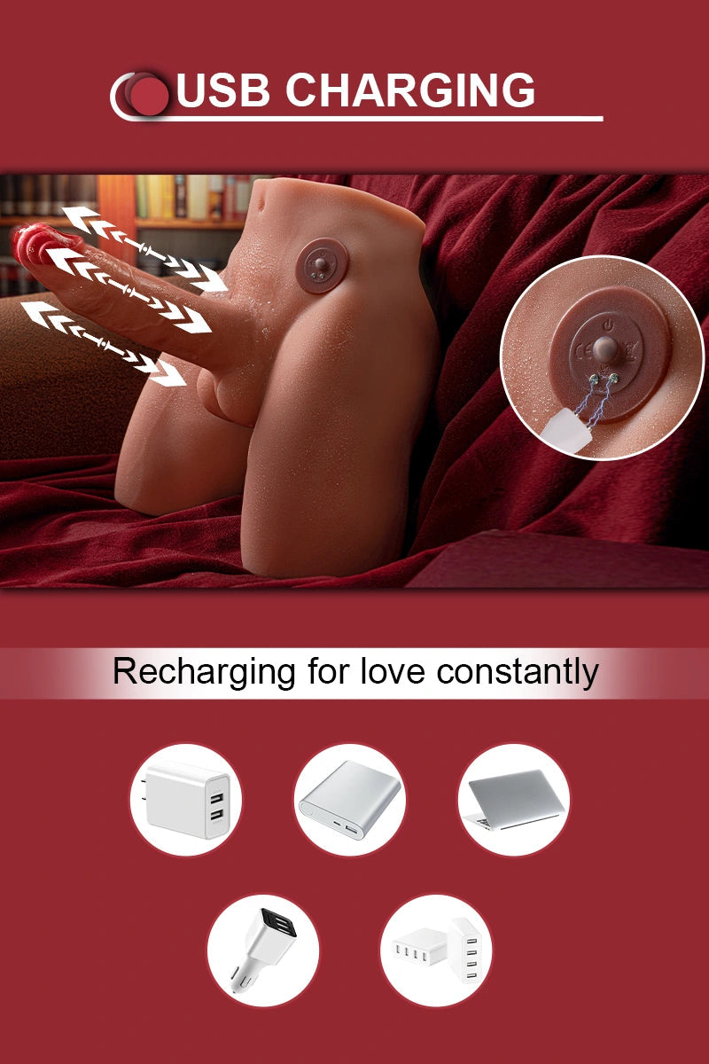 Kyle: 9.03LB Torso For Women with 6.69" Auto-Telescoping Dildo